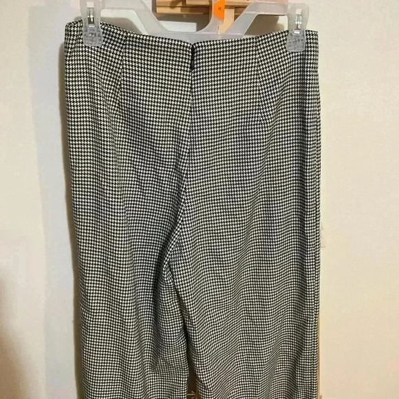 Forever21 high waist wide leg houndstooth pattern back zip pants size medium - Picture 5 of 7
